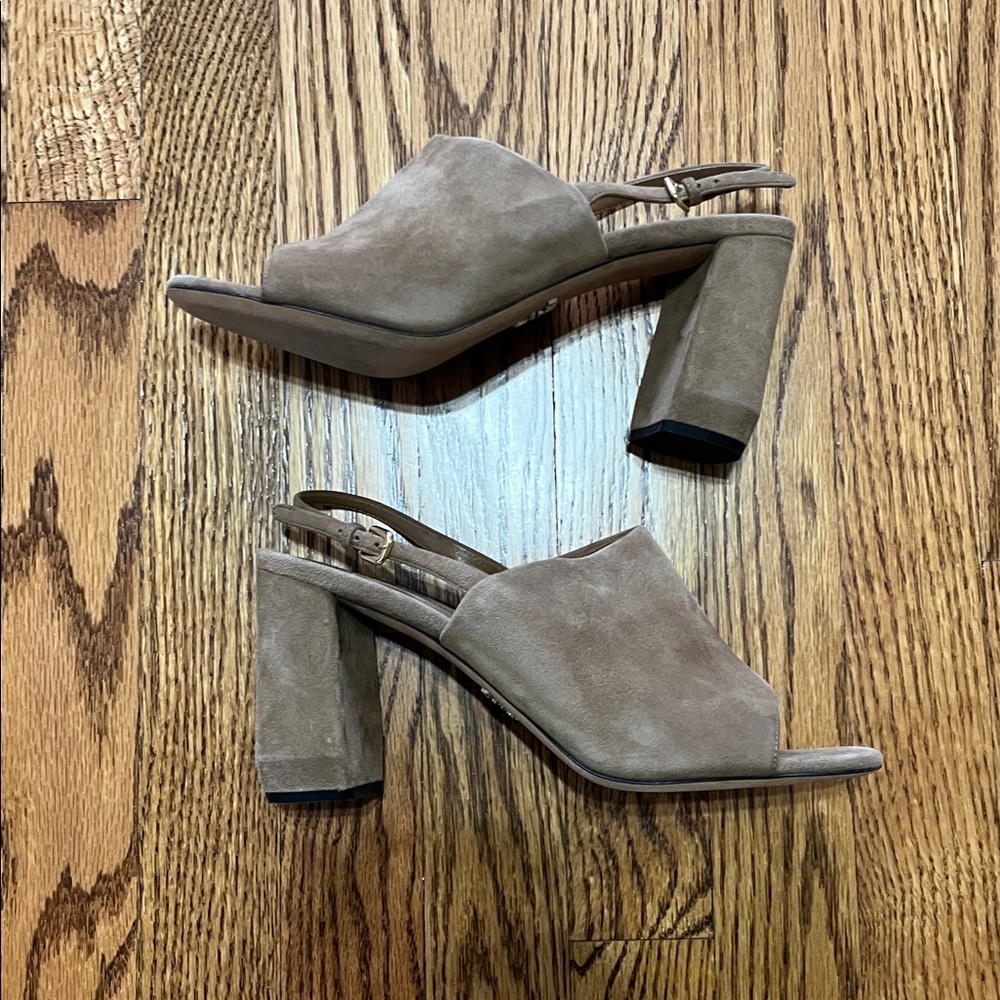 Prada Shield Suede Calzature Donna Camoscio Slingback Heels - Picture 6 of 9